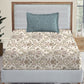 MYTRIDENT Dusk and Dawn Beige Ethnic Motifs Cotton 144 TC Single Bedsheet 1 Pillow Cover - Swadesiicart