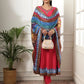 Yufta Pink Anarkali Silk Blend Kurta Set With Pant And Dupatta With Cotton Lining - Swadesiicart