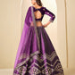 Monjolika Fashion Purple Velvet Embroidered Sequins Work A Line Lehenga Choli - Swadesiicart