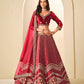 Monjolika Fashion Maroon Velvet Embroidered Sequins Work A Line Lehenga Choli - Swadesiicart