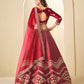 Monjolika Fashion Maroon Velvet Embroidered Sequins Work A Line Lehenga Choli - Swadesiicart