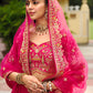 Monjolika Fashion Rani Pink Khatli Embroidered Silk Blend Bridal Lehenga Choli - Swadesiicart