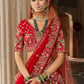 Monjolika Fashion Red Khatli Embroidered Silk Blend Bridal Lehenga Choli - Swadesiicart