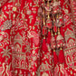 Monjolika Fashion Red Khatli Embroidered Silk Blend Bridal Lehenga Choli - Swadesiicart