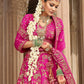 Monjolika Fashion Magenta Pink Khatli Embroidered Silk Blend Bridal Lehenga Choli - Swadesiicart