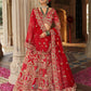 Monjolika Fashion Red Khatli Embroidered Silk Blend Bridal Lehenga Choli - Swadesiicart