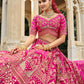 Monjolika Fashion Rani Pink Khatli Embroidered Silk Blend Bridal Lehenga Choli - Swadesiicart