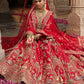 Monjolika Fashion Red Khatli Embroidered Silk Blend Bridal Lehenga Choli - Swadesiicart