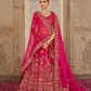 Monjolika Fashion Rani Pink Khatli Embroidered Silk Blend Bridal Lehenga Choli - Swadesiicart