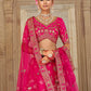 Monjolika Fashion Rani Pink Khatli Embroidered Silk Blend Bridal Lehenga Choli - Swadesiicart