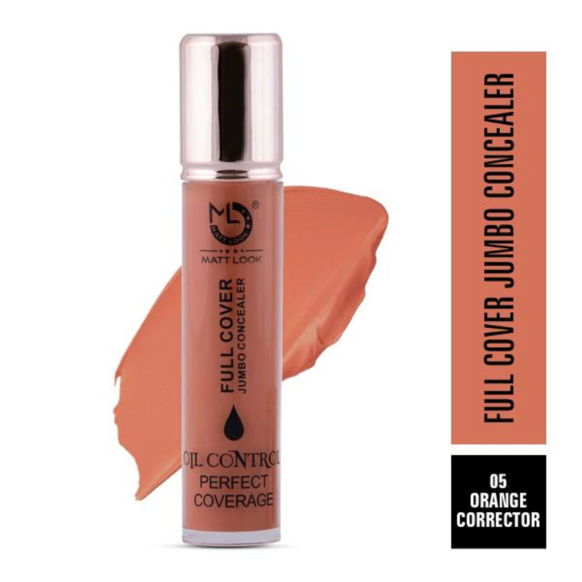 Matt Look Full Cover Jumbo Oil Control Perfect Coverage Concealer - Orange Corrector - Swadesiicart