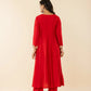 Yufta Red Silk Blend Anarkali Kurta Dupatta Set - Swadesiicart