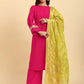 Yufta Pink Silk Flared Sleeves Kurta With Palazzo Banarasi Dupatta Set | Swadesiicart