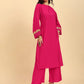Yufta Pink Silk Flared Sleeves Kurta With Palazzo Banarasi Dupatta Set | Swadesiicart