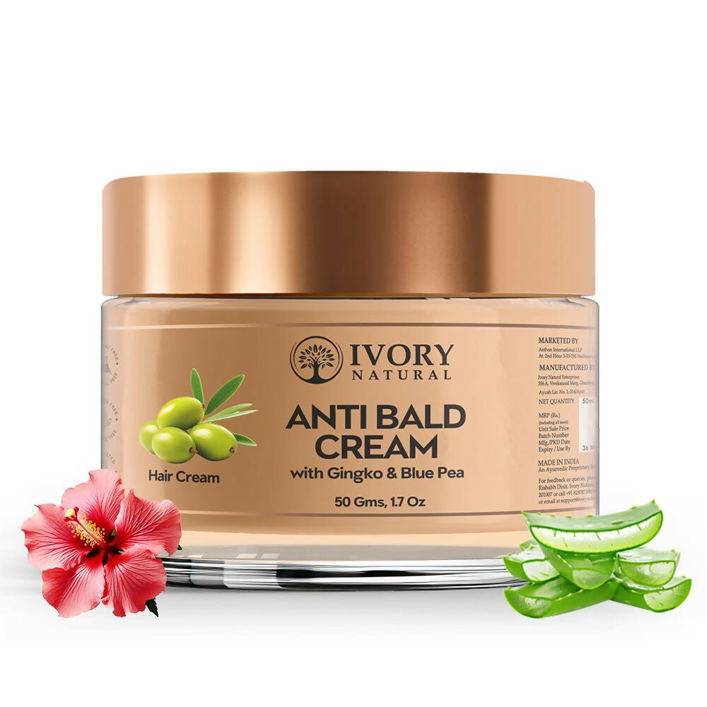 Ivory Natural Bald Cream For Hair For Stimulate Growth Of Hair, Avoid Thinning | Swadesiicart