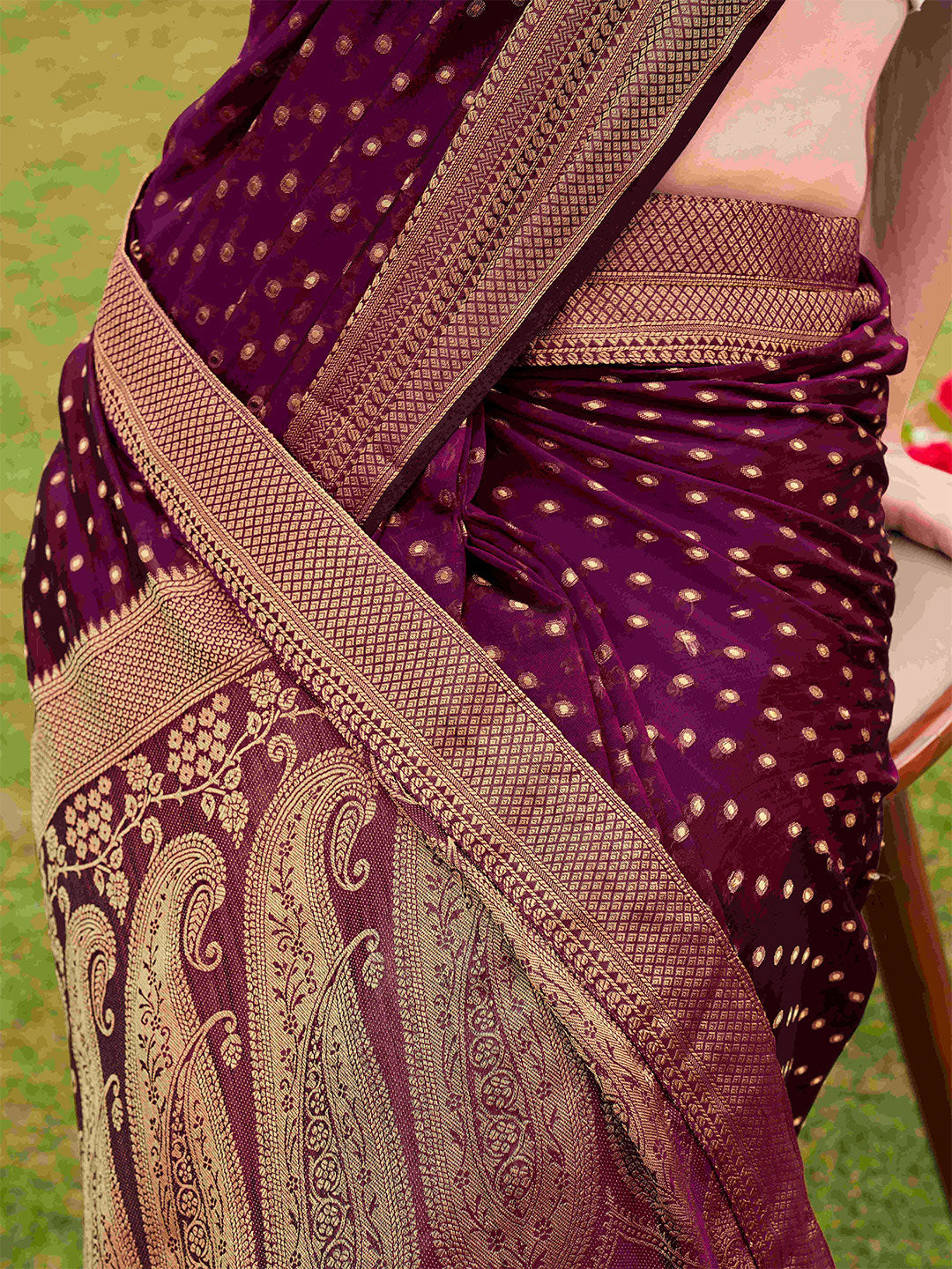 Tikhi Imli Embellished Zari Art Silk Saree | Swadesiicart