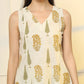 Yufta Mustard And Off White Ethnic Motifs Cotton Top And Trouser Co-Ord Set - Swadesiicart