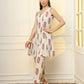 Yufta Pink And Off White Ethnic Motifs Cotton Top And Trouser Co-Ord Set - Swadesiicart