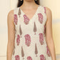 Yufta Pink And Off White Ethnic Motifs Cotton Top And Trouser Co-Ord Set - Swadesiicart