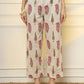 Yufta Pink And Off White Ethnic Motifs Cotton Top And Trouser Co-Ord Set - Swadesiicart