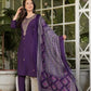The52 Women's Gorgeous Rayon Slub Embroidery Straight Kurta with Pant And Dupatta Set - Swadesiicart