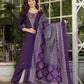 The52 Women's Gorgeous Rayon Slub Embroidery Straight Kurta with Pant And Dupatta Set - Swadesiicart