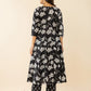 Yufta Black Cotton Sequins_Work Anarkali Kurta Dupatta Pant Set - Swadesiicart