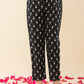 Yufta Black Cotton Sequins_Work Anarkali Kurta Dupatta Pant Set - Swadesiicart