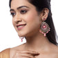 Shining Diva Pink Circular Drop Earrings | Swadesiicart