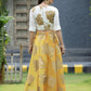 Juniper Women`s Mustard Dupion Printed Flared Lehenga Choli Sets | Swadesiicart
