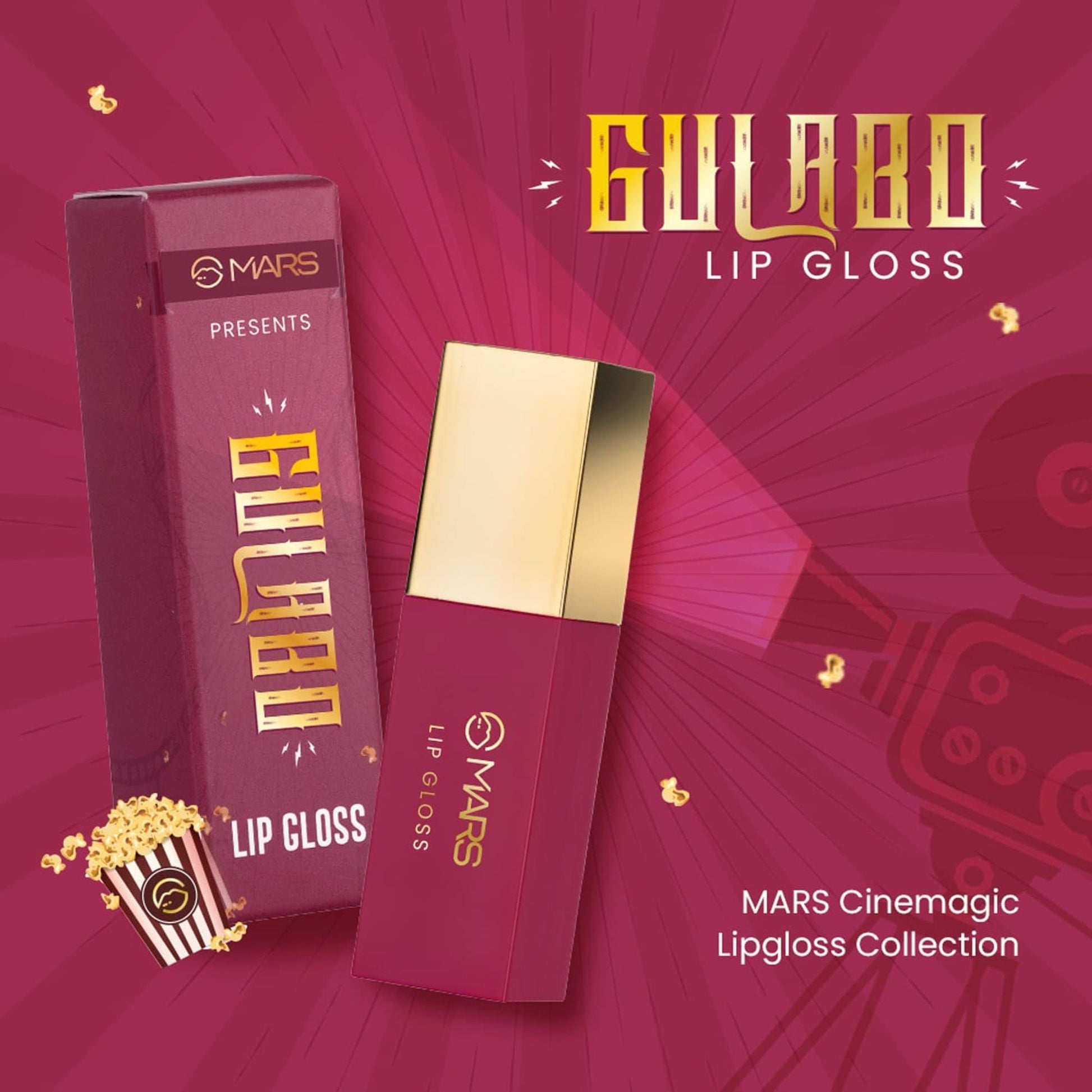MARS Cosmetics CineMagic Colored Lip Gloss - 03 Gulabo - Swadesiicart
