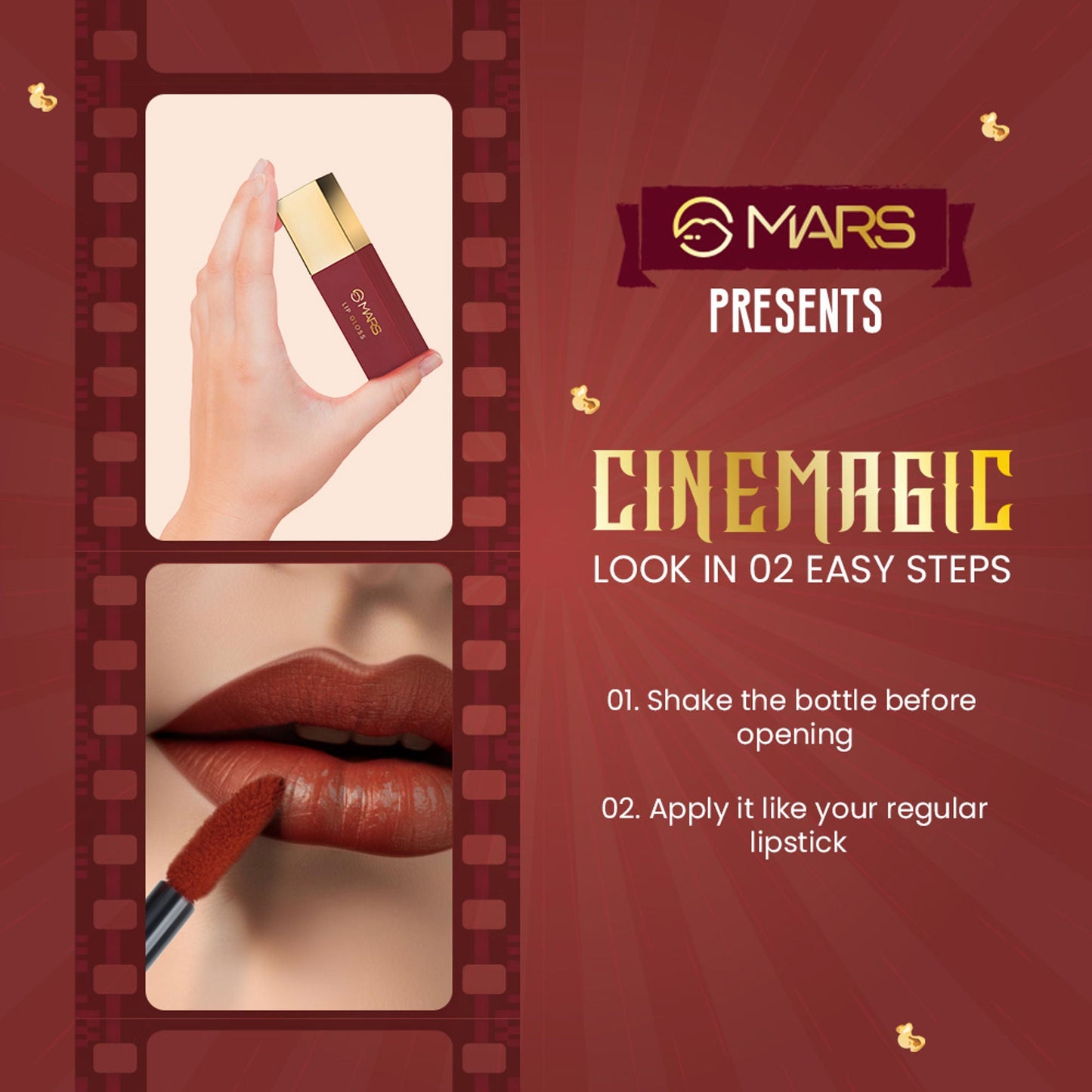 MARS Cosmetics CineMagic Colored Lip Gloss - 04 Heer - Swadesiicart
