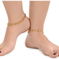 AanyaCentric Gold-Polished Traditional Anklets Payal - Classic and Stylish for Women and Girls