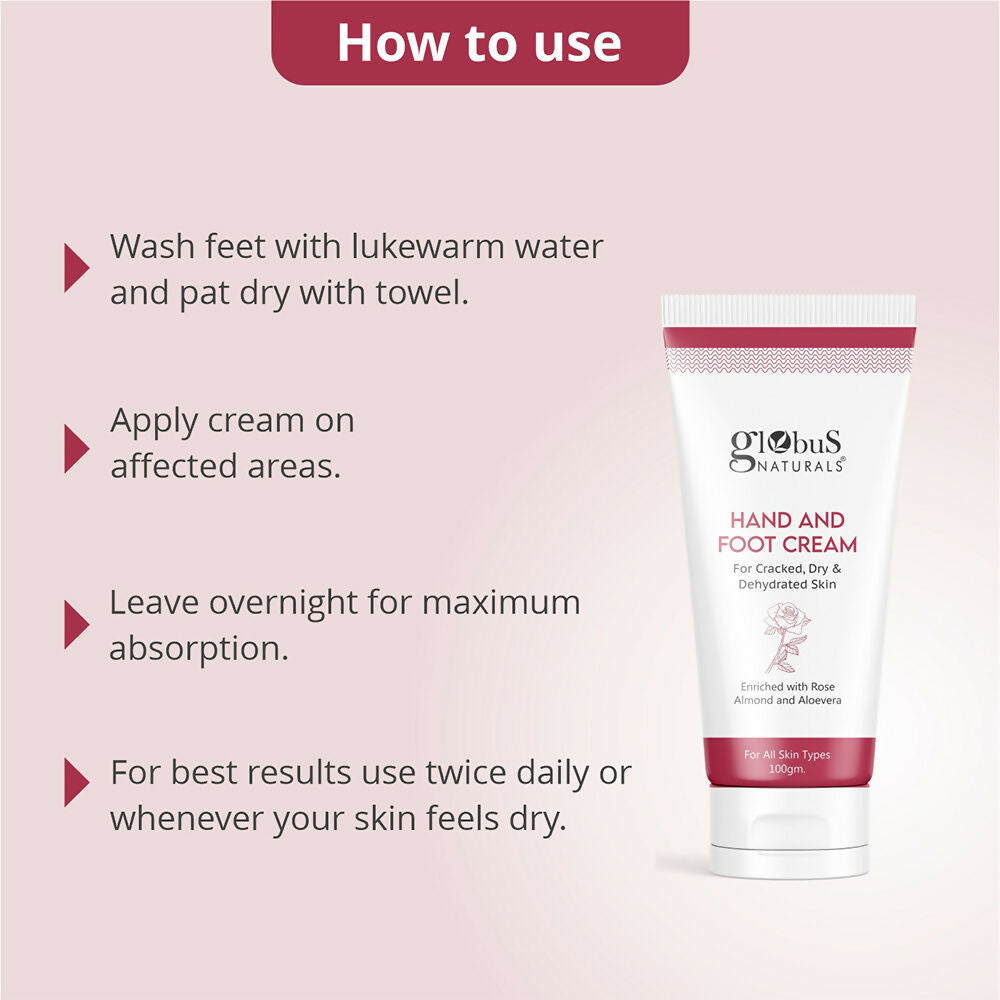Globus Naturals Nourishing Hand & Foot Cream, On The Go Hydration | Swadesiicart