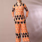Myshka Women's Multi Printed Polo Collar Party Top With Trousers Co-ord set - Swadesiicart