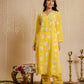 HOUSE OF KARI Floral Embroidered Chikankari Kurta | Swadesiicart
