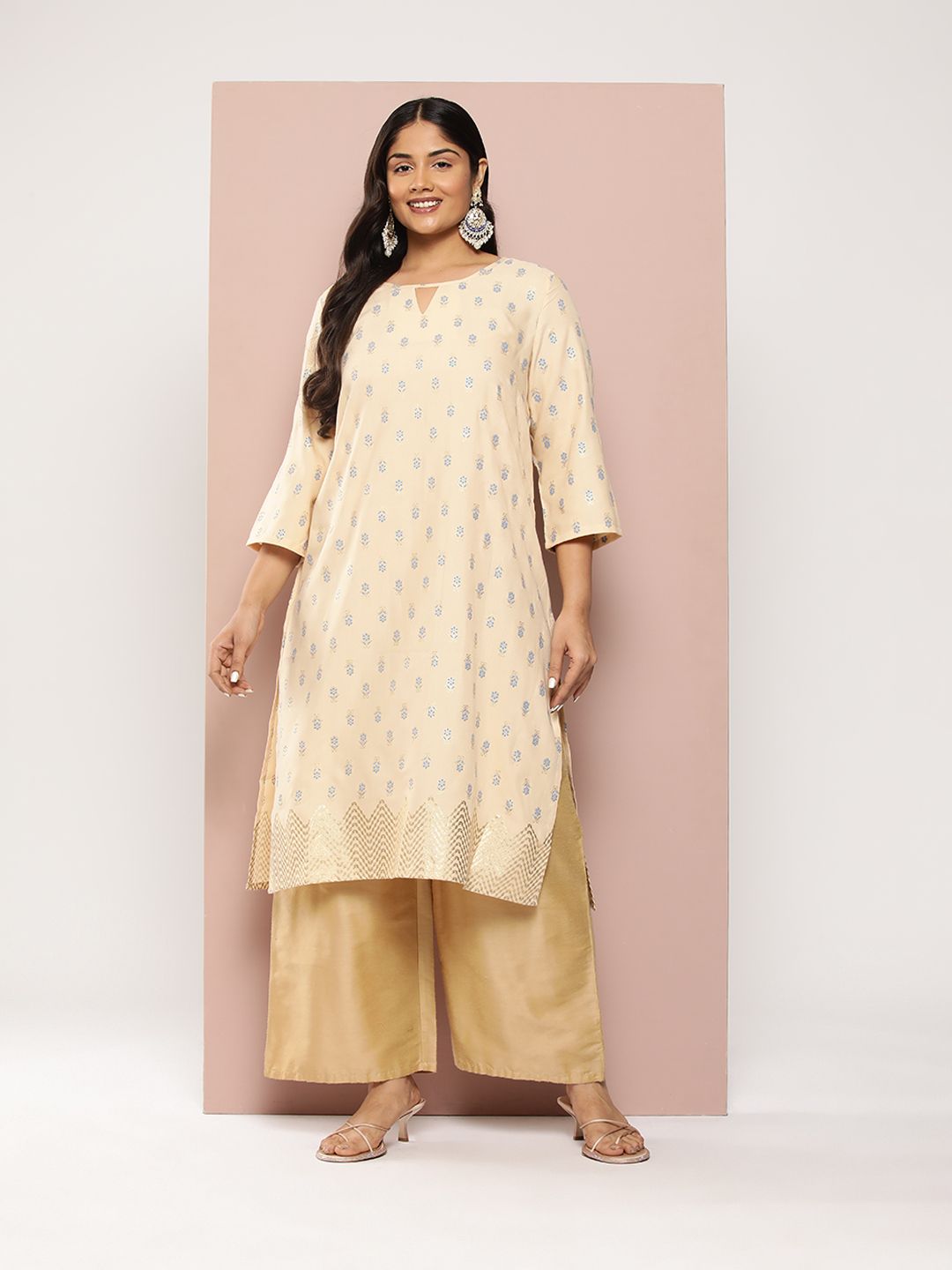 Sztori Plus Size Ethnic Motifs Printed Kurta - Swadesiicart