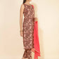 Janasya Women's Brown Crepe Digital Floral Printed Festive Straight Kurta Set | Swadesiicart