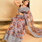 Vamsee Grey Organza Saree - Swadesiicart