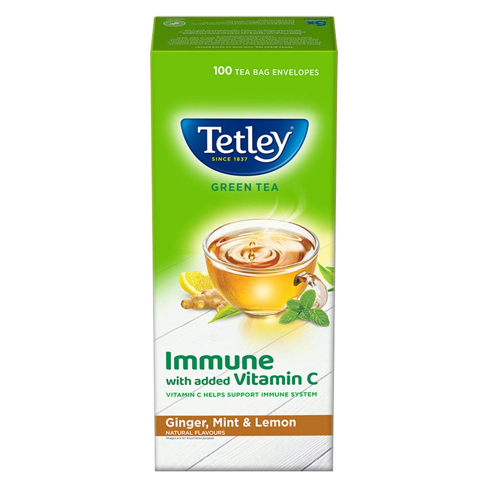 Tetley Green Tea Ginger, Mint and Lemon Tea Bags | Swadesiicart