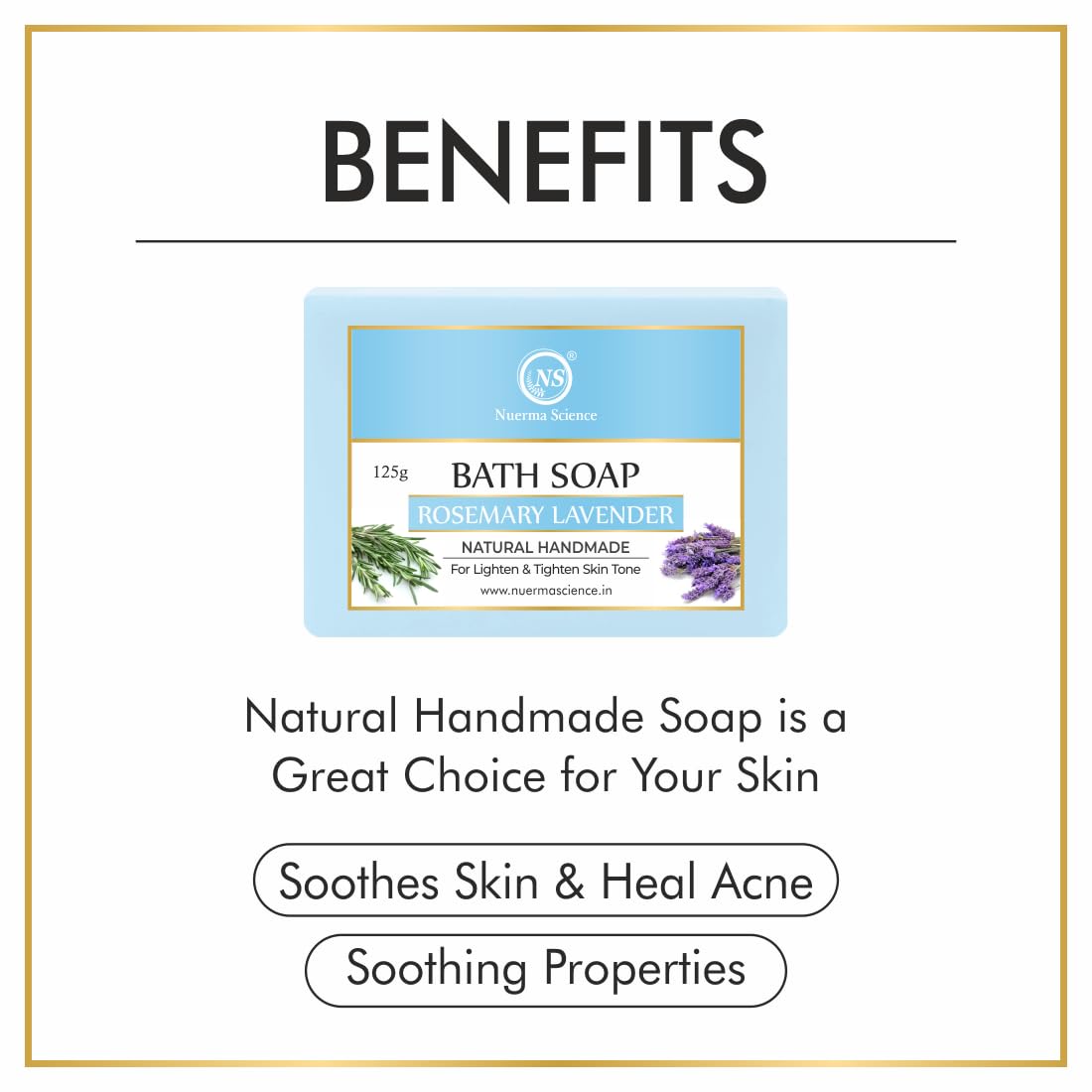 Nuerma Science Rosemary Lavender Bath Soap | for Lighten & Tighten Skin Tone | Swadesiicart