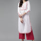 ADA Ethnic Motifs Chikankari Embroidered Floral Kurta | Swadesiicart