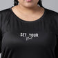 MKH Typography Printed Plus Size Drop Shoulder Sleeves Relaxed Fit Dri-FIT Sports T-shirt - Swadesiicart