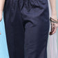 Vishudh Navy Blue Ethnic Motifs Yoke Design Straight Kurta With Palazzos & Dupatta - Swadesiicart