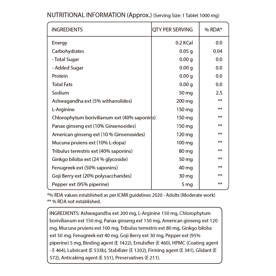 Pure Nutrition Ashwaginseng Veg Tablets - Swadesiicart