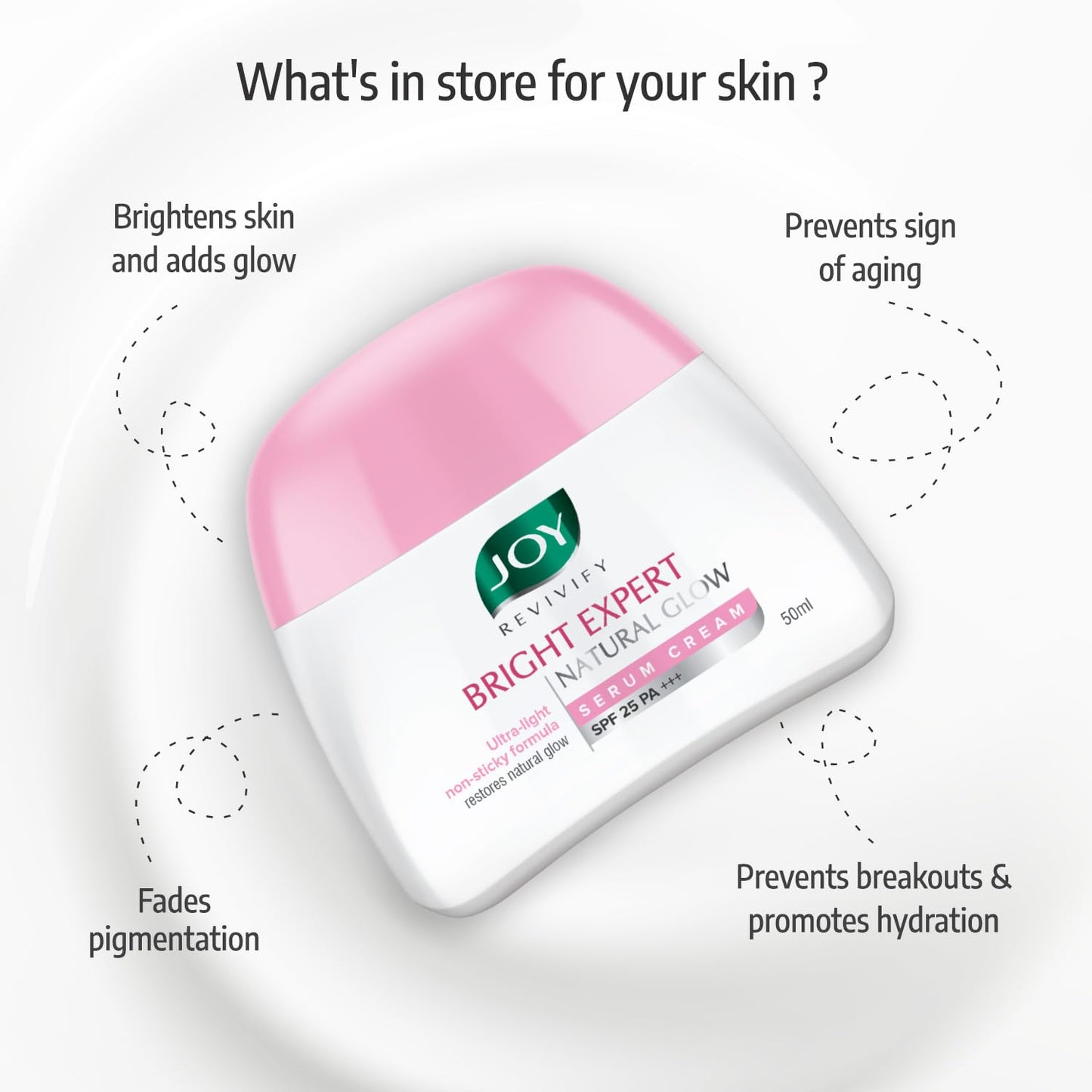 Joy Revivify Bright Expert Natural Glow Serum Cream SPF 25 A+++ - Swadesiicart