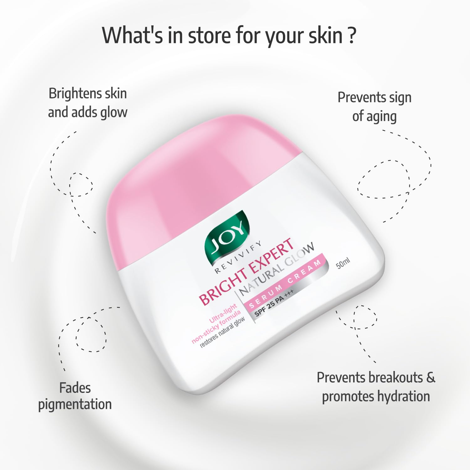 Joy Revivify Bright Expert Natural Glow Serum Cream SPF 25 A+++ - Swadesiicart