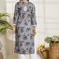 HOUSE OF KARI Floral Embroidered Chikankari Cotton Straight Kurta | Swadesiicart
