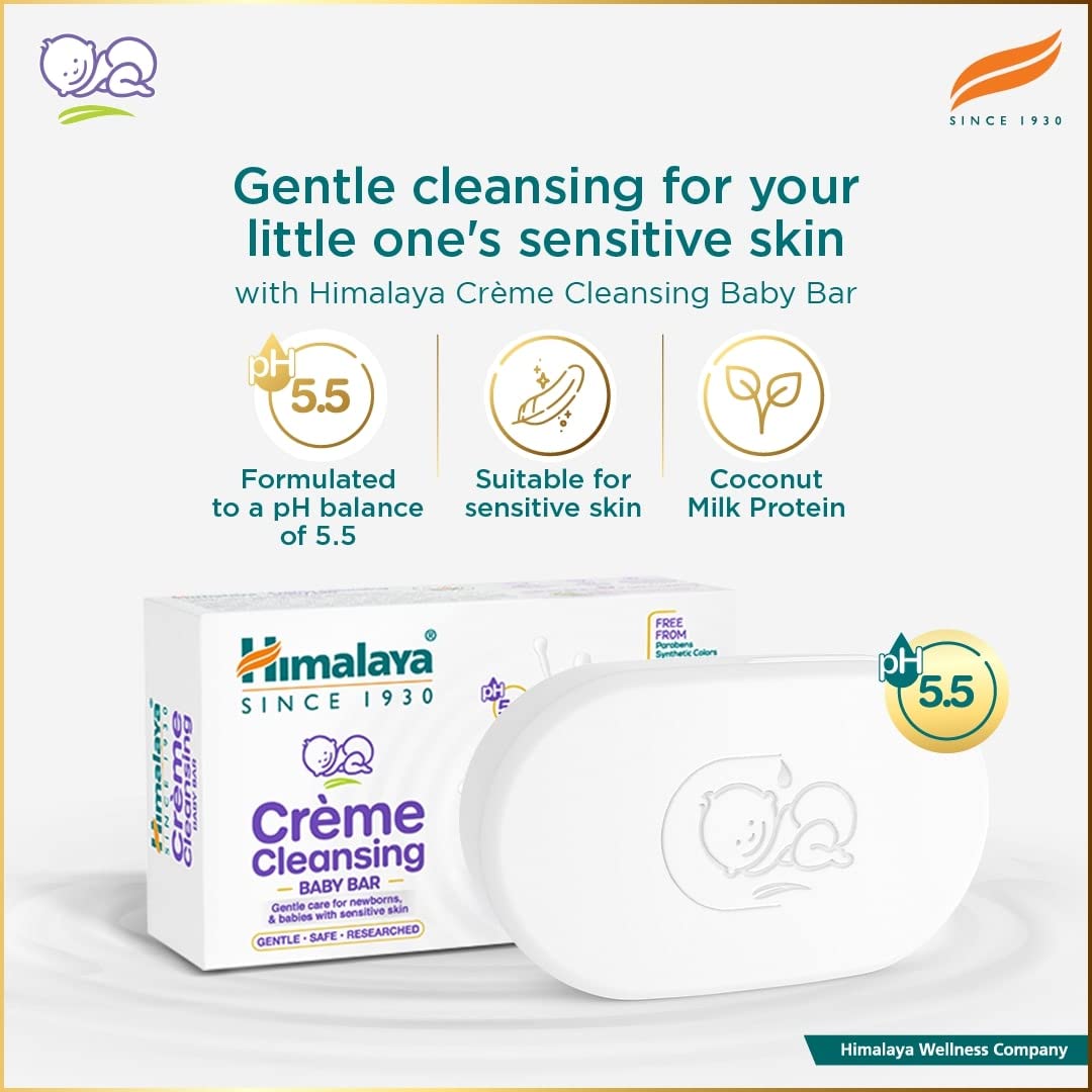 Himalaya Herbals Creme Cleansing Baby Bar For Baby's Sensitive Skin - Swadesiicart