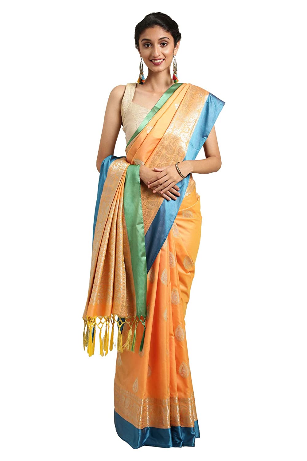 Varkala Silk Sarees Women'S Banarasi Katan Silk Saree With Blouse Piece | Swadesiicart